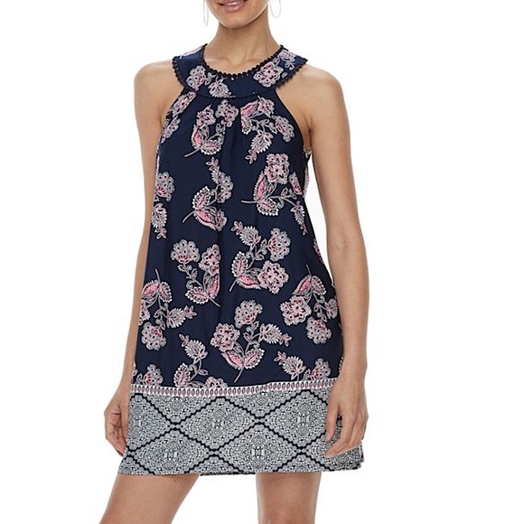 three pink hearts Sleeveless Shift Dress 💲BUNDLE AND SAVE BIG💲 - Picture 1 of 4